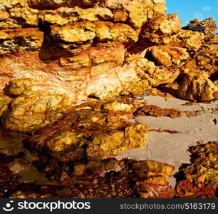 relax near sky in oman coastline sea ocean gulf rock and beach