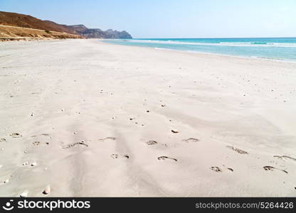 relax near sky in oman coastline sea ocean gulf rock and beach