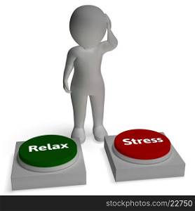 Relax Stress Buttons Shows Relaxed Or Stressed
