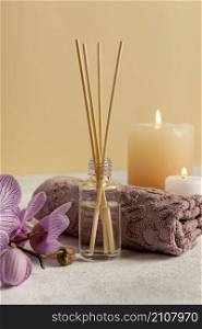 relaxation concept with scented sticks candles