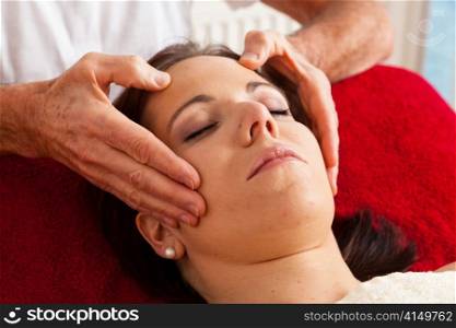 relaxation, peace and well-being through massage. head massage