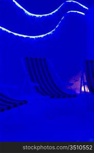 Relaxation speleoclimatic salt room on dark blue illumination