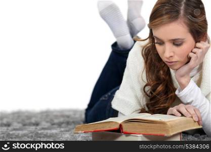 relaxed girl reading a book