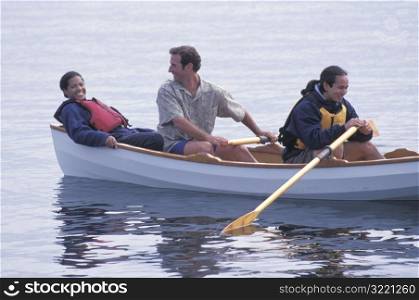 Relaxing In The Canoe With Friends