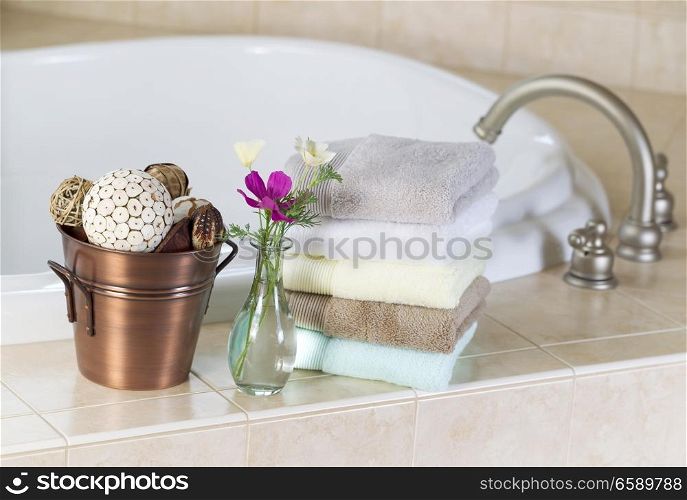 Relaxing soaking tub and spa accessories