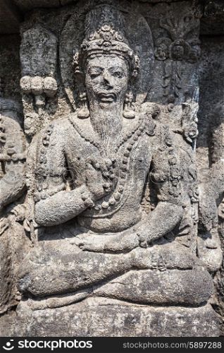 Relief panel of Prambanan Temple, Central Java in Indonesia