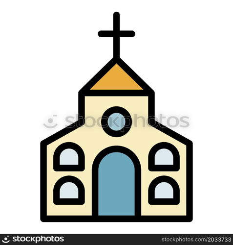 Religion church icon. Outline religion church vector icon color flat isolated. Religion church icon color outline vector