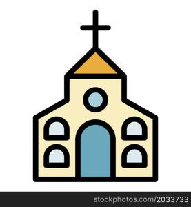 Religion church icon. Outline religion church vector icon color flat isolated. Religion church icon color outline vector