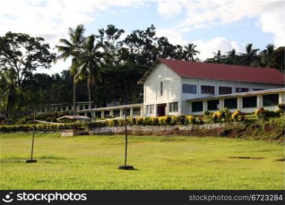 Religion school and sport field in Fiji