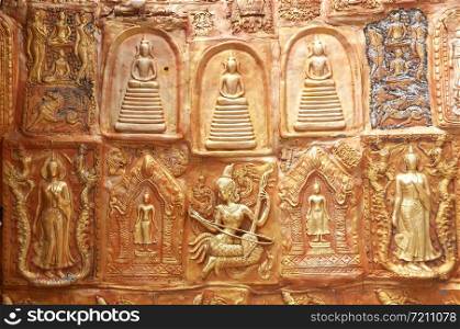 Religious art and sculpture at Thai public buddhist temple