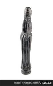 religious blackwood figurine of Virgin Mary isolated on white background