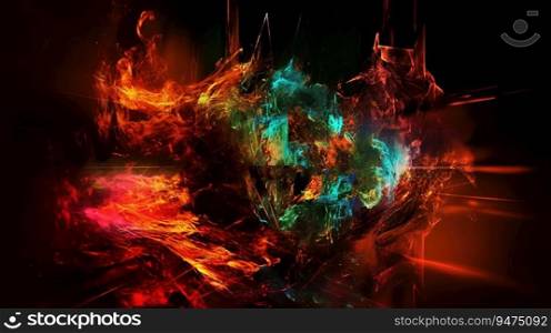 Religious concept of fiery hell. Flaming background of demonic evil. Header banner mockup with copy space. AI generated.. Religious concept of fiery hell. Flaming background of demonic evil. AI generated.