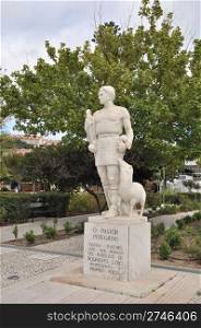 religious pilgrim statue entitled The Shepherd in Leiria, Portugal