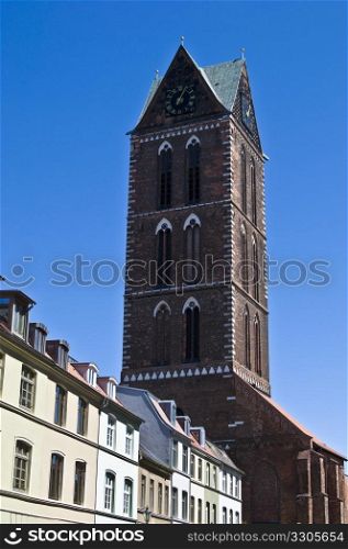 remaining tower of the ruin of the Marienkirche