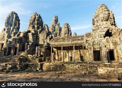 Remains of Angkor temple in Cambodia