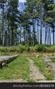 Remains of antiquity in the green forest near by castle Hisarlak, Kiustendil town, Bulgaria