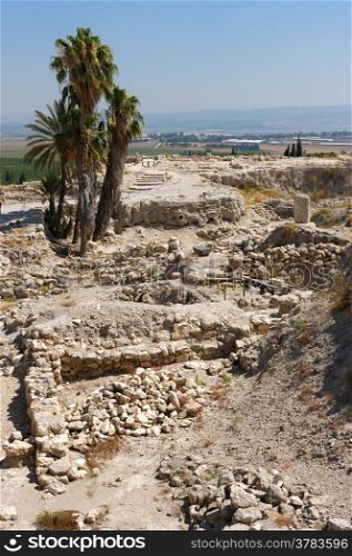 Remains of settlements on the hill Megiddo (early bronze age), mentioned in the Bible.