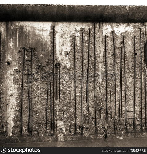 Remains of the Berlin Wall. The Berlin Wall (Berliner Mauer) in Germany