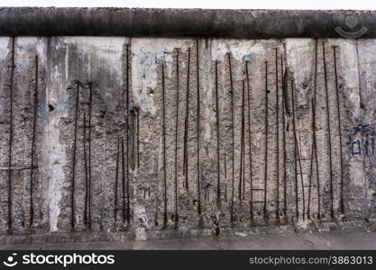 Remains of the Berlin Wall. The Berlin Wall (Berliner Mauer) in Germany