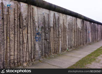 Remains of the Berlin Wall. The Berlin Wall (Berliner Mauer) in Germany