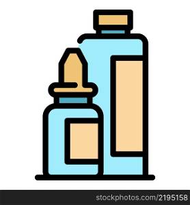 Remedy bottle icon. Outline remedy bottle vector icon color flat isolated. Remedy bottle icon color outline vector
