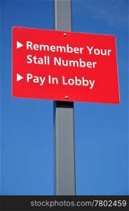 Remember your stall number
