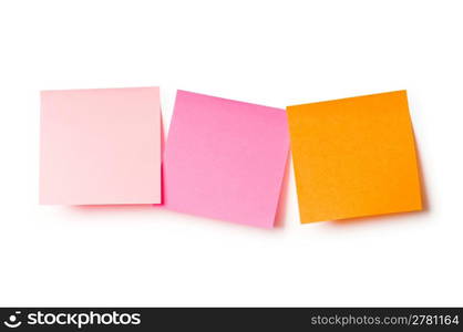 Reminder notes isolated on the white background