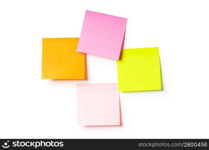 Reminder notes isolated on the white background