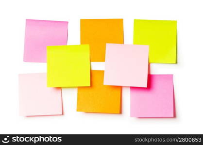 Reminder notes isolated on the white background