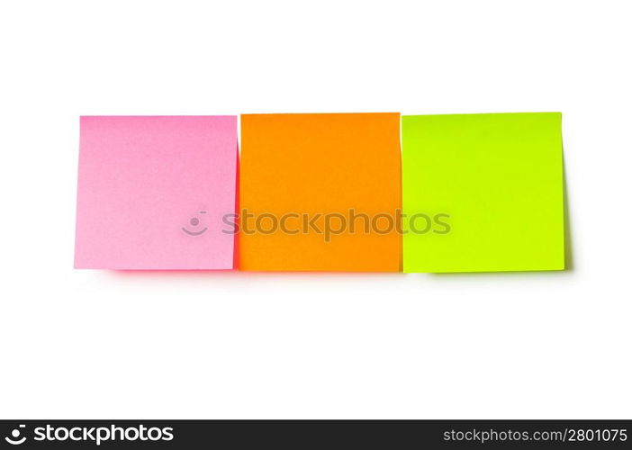 Reminder notes isolated on the white background