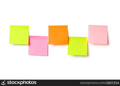 Reminder notes isolated on the white background