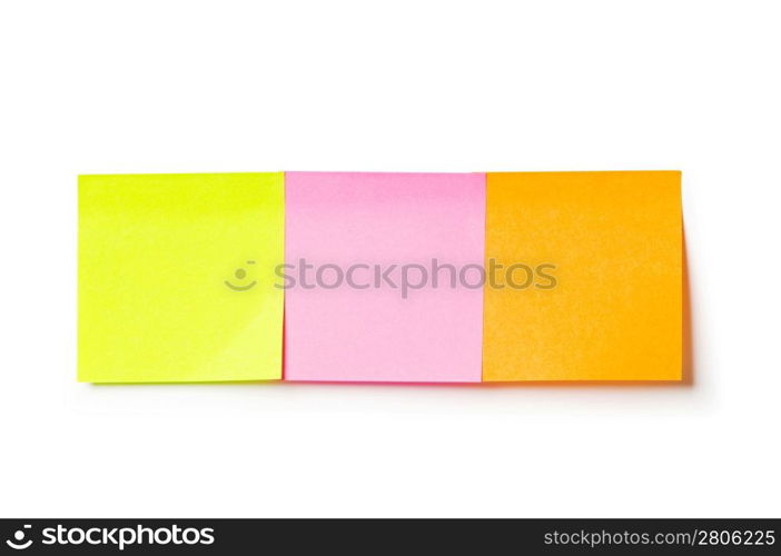 Reminder notes isolated on the white background