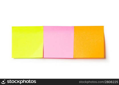 Reminder notes isolated on the white background