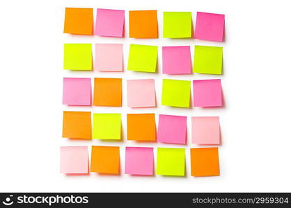 Reminder notes isolated on the white background