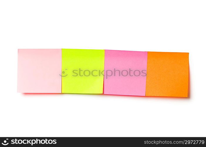 Reminder notes isolated on the white background