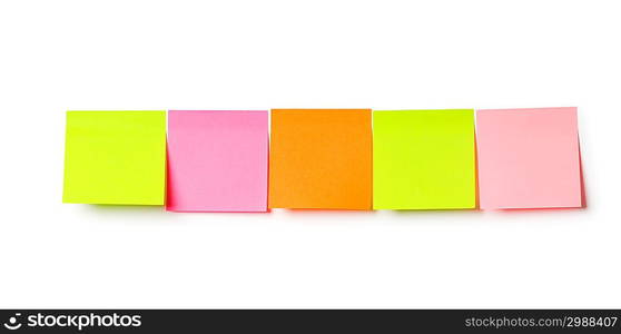 Reminder notes isolated on the white background