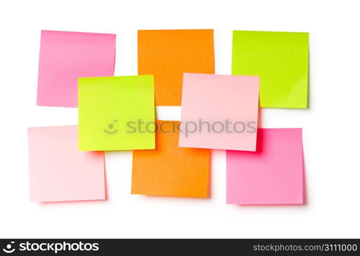 Reminder notes isolated on the white background