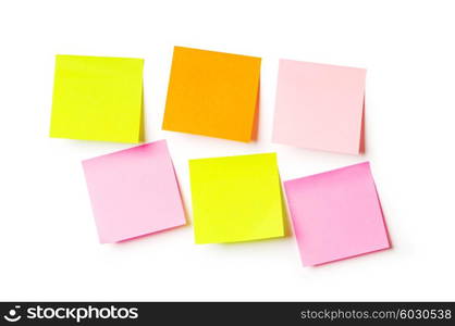 Reminder notes isolated on the white background