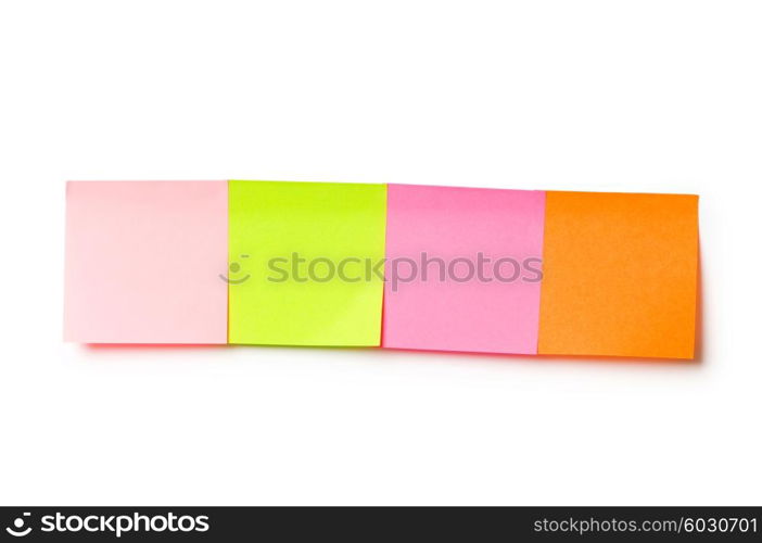 Reminder notes isolated on the white background