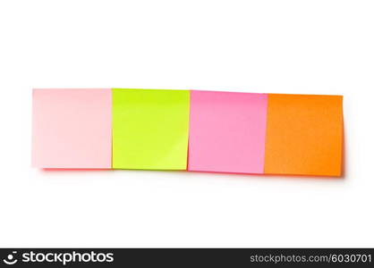 Reminder notes isolated on the white background