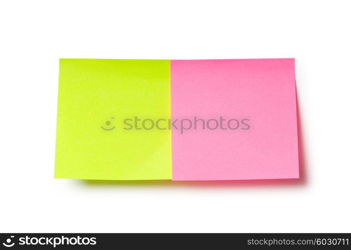 Reminder notes isolated on the white background