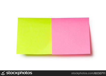 Reminder notes isolated on the white background