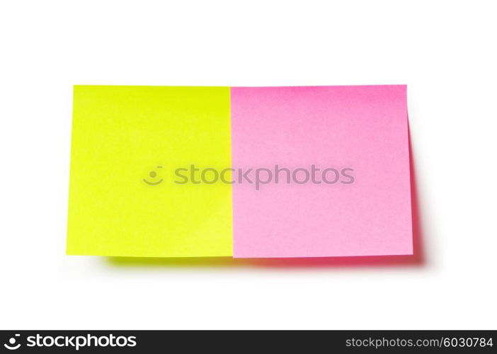 Reminder notes isolated on the white background