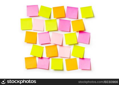 Reminder notes isolated on the white background