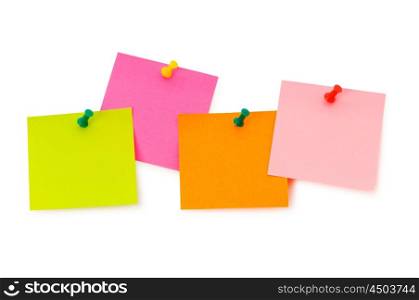 Reminder notes isolated on the white board