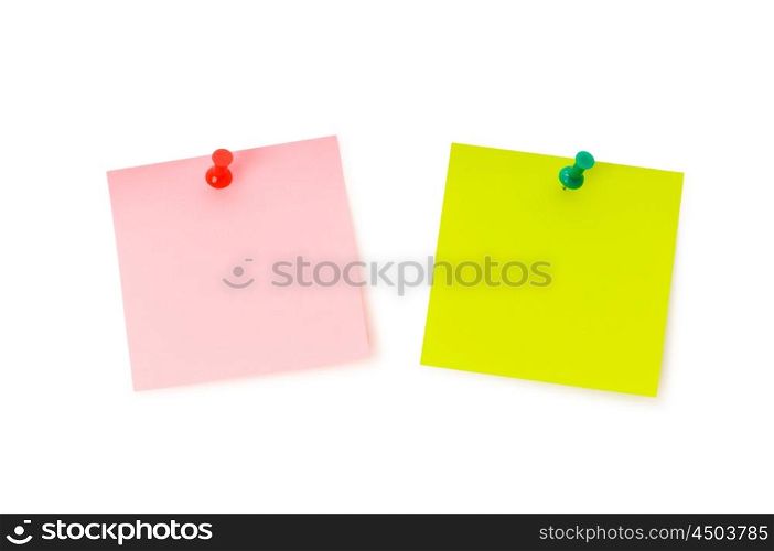 Reminder notes isolated on the white board