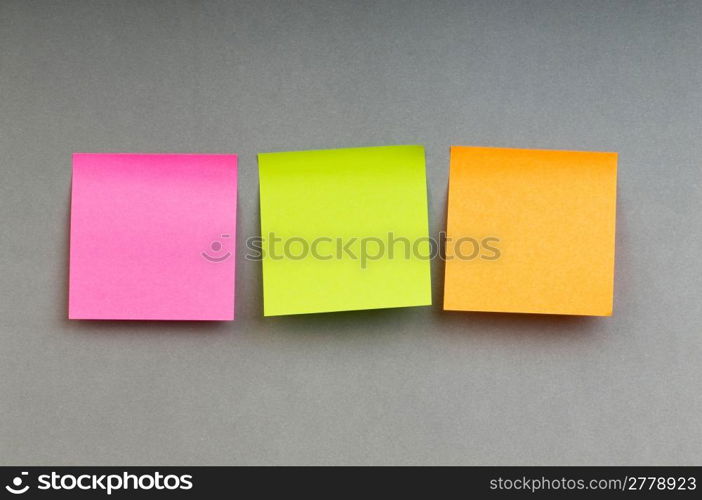 Reminder notes on the bright colorful paper