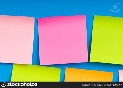 Reminder notes on the bright colorful paper