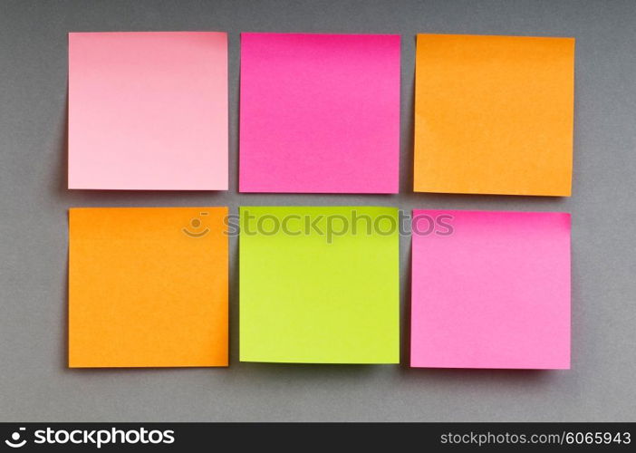 Reminder notes on the bright colorful paper