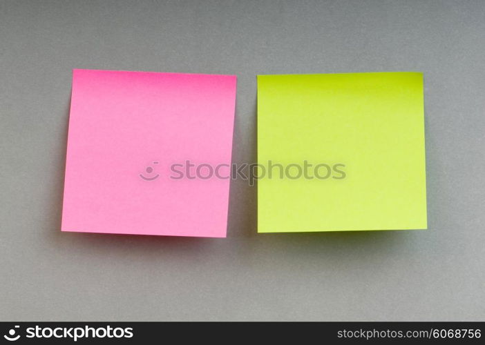 Reminder notes on the bright colorful paper